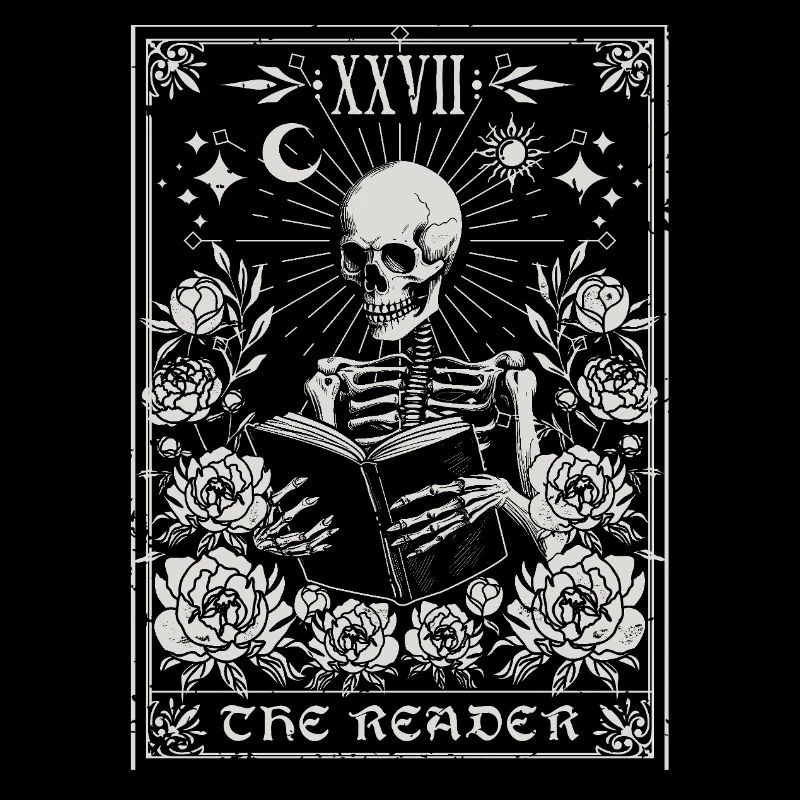 The Reader Tarot - Gothic Skeleton Among Flowers