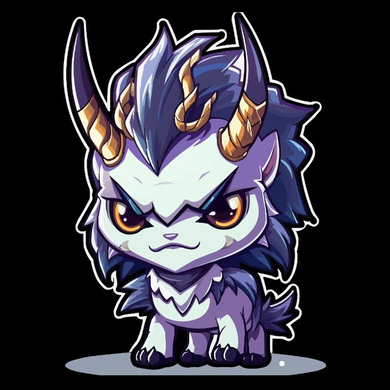 Petit Dragon Cornu de style Chibi