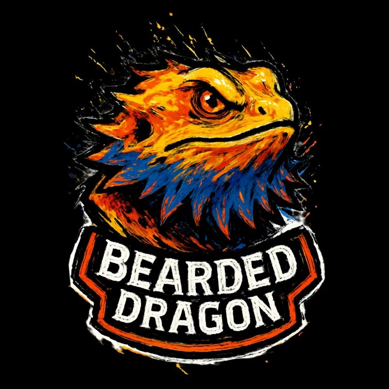 Pogona Bearded Dragon Head Graphic Style