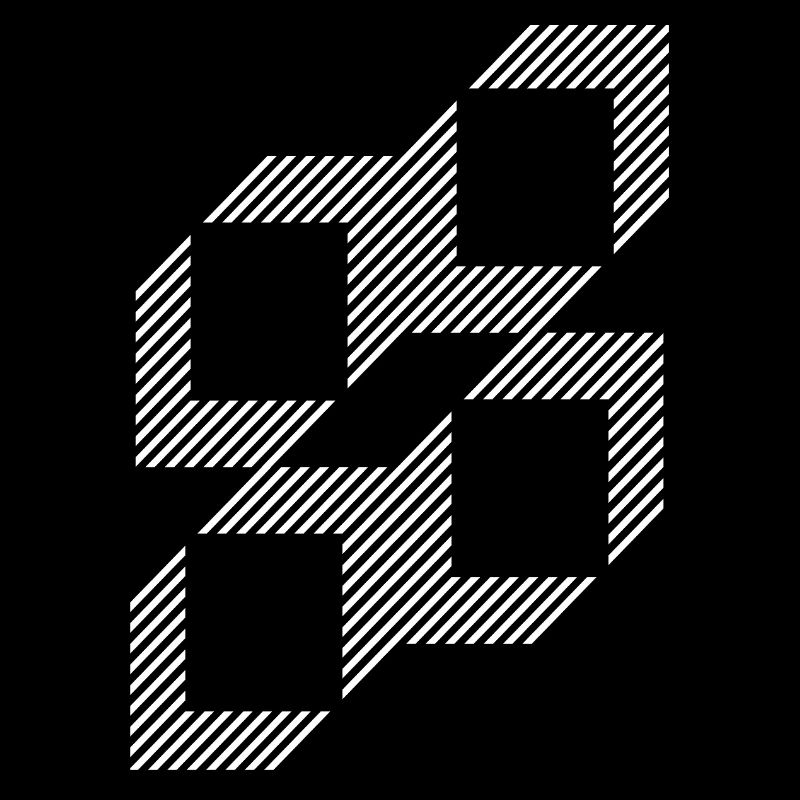 Geometric Stripe Squares Grid