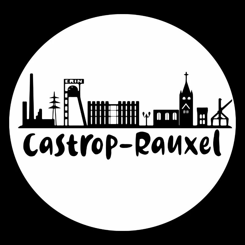 castrop-rauxel,skyline,kreis, scherenschnitt,weiss