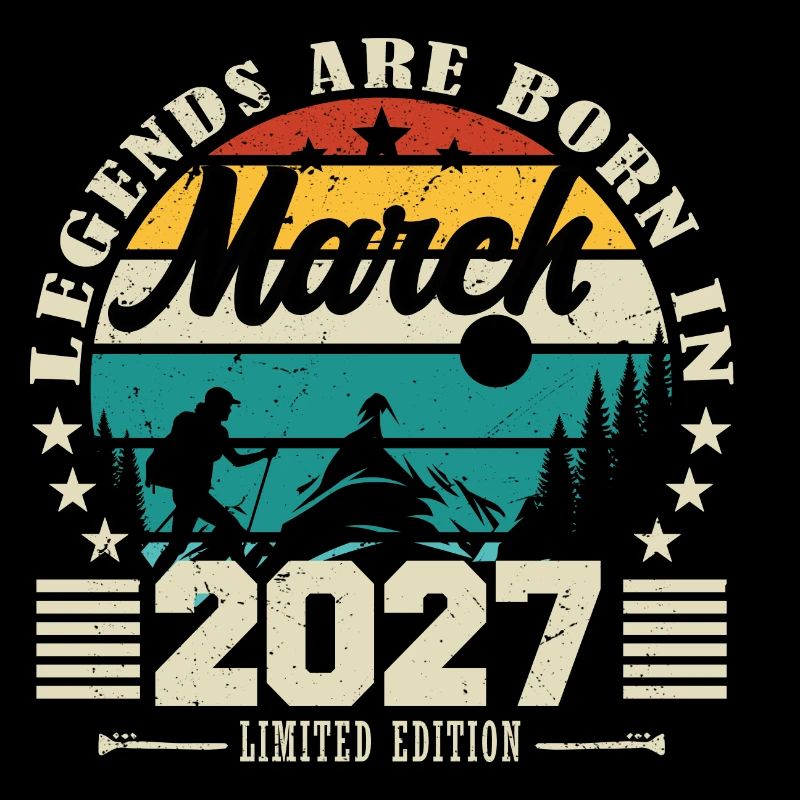 Mars 2027. Cadeau d'anniversaire mars 2027.