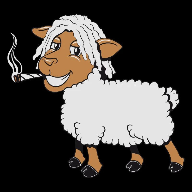 Sheep willow eating laecheln joint kiffen rasta He