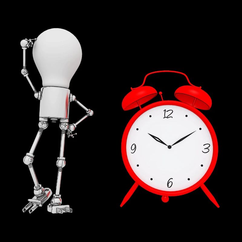 Light bulb figure with alarm clock
