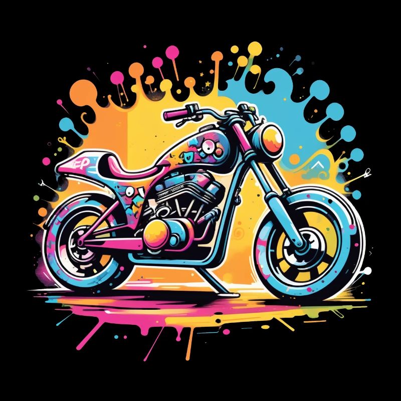 Vintage Motorcycle Retro Style - Graffiti