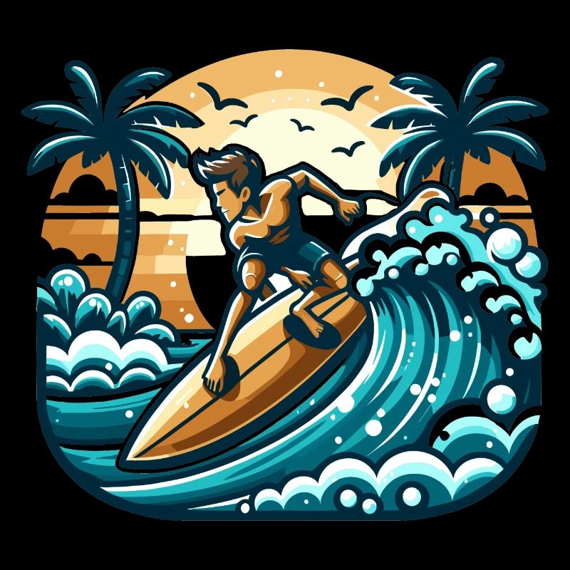 Les surfeurs en action