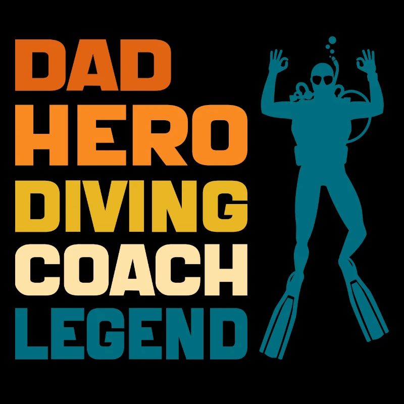 Dad Hero Diving Coach Legend Funny Diving Dad 2024