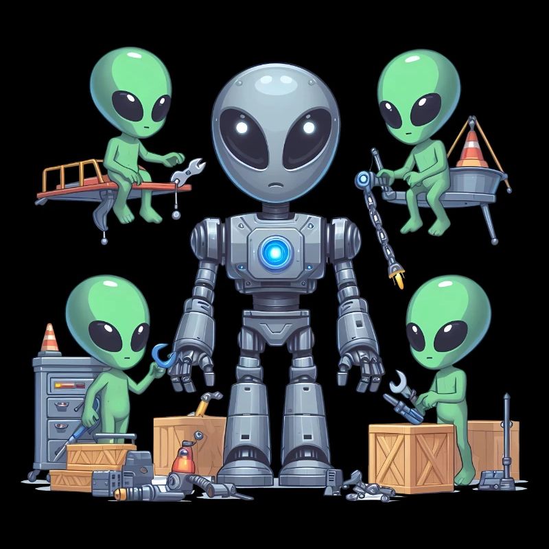 Les extraterrestres construisent des robots