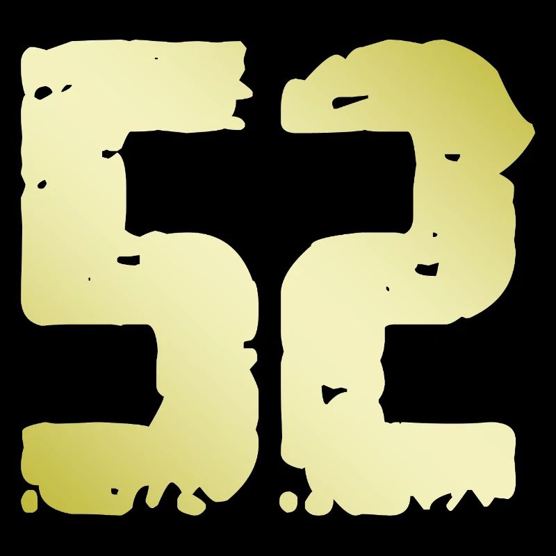 52 Zahl Vintage
