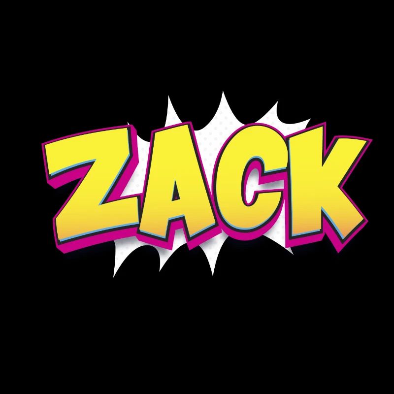Zack Benutzerdefinierter Name Comic-Buch-Stil Pop-Art, Zack