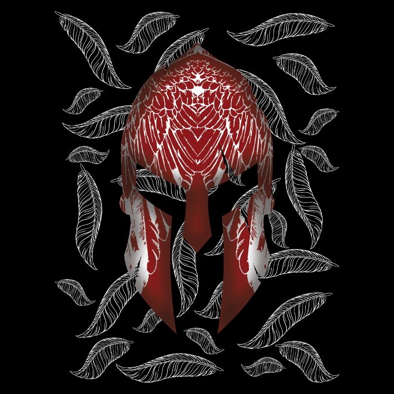 Spartaner Helm Adlerfedern
