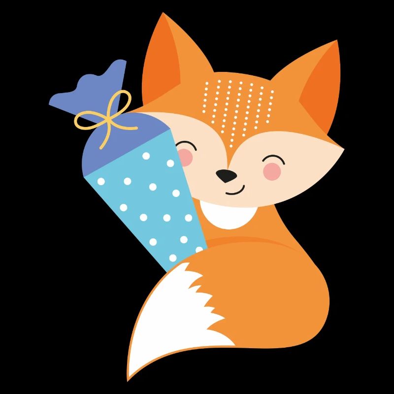 Fuchs mit Schultüte Einschulung