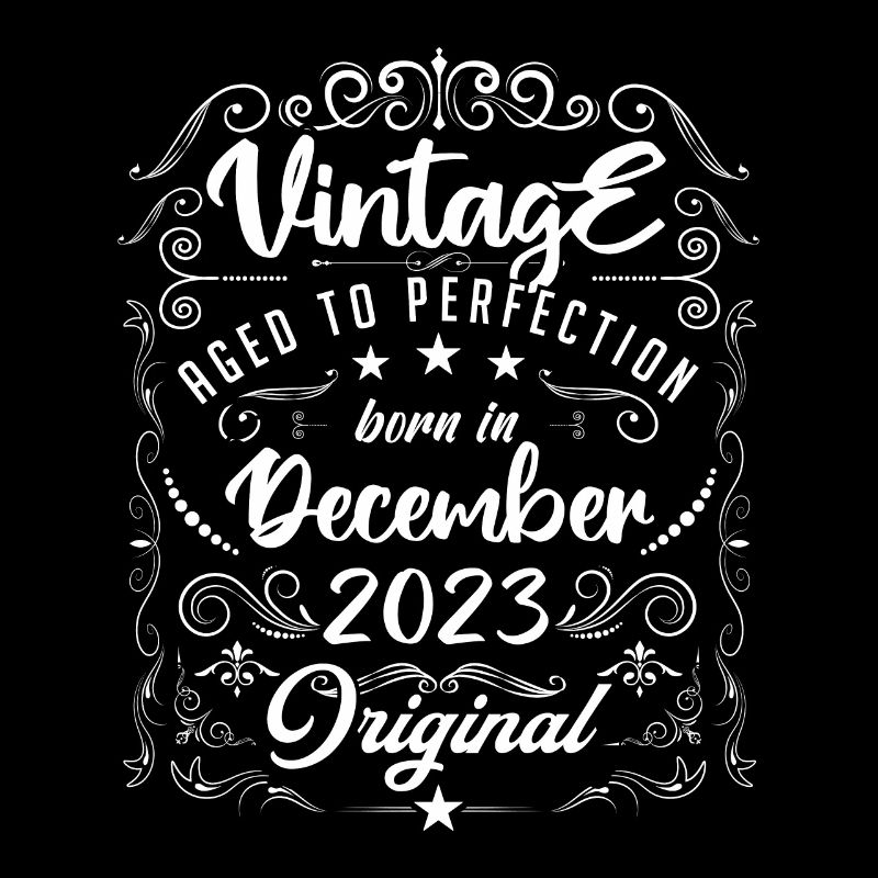 Vintage BORN IN DECEMBER 2023- anniversary gift.