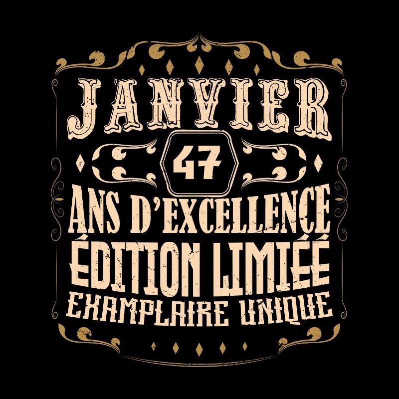 Vintage Janvier 47 ans. anniversaire janvier.