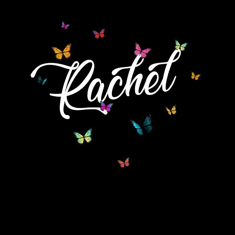 RACHEL - Mädchen Name mit bunten Schmetterlingen