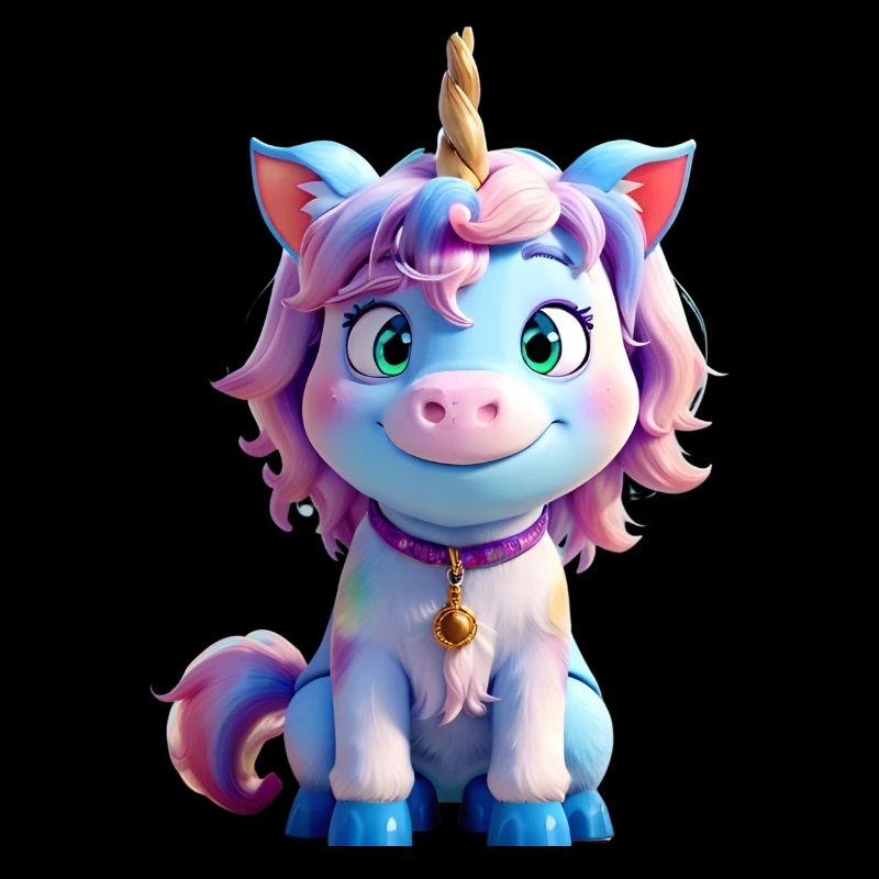 Buntes 3D-Einhorn