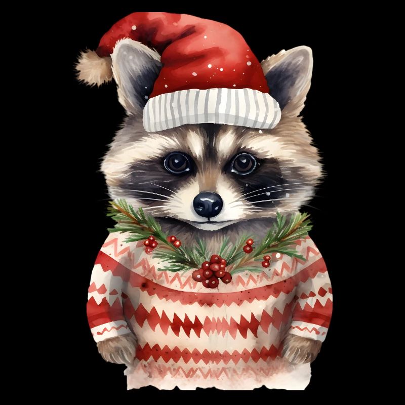 Waschbär Weihnachtspullover