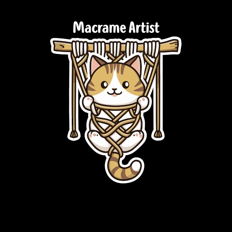 Funny Macrame Cat Artist Macrame