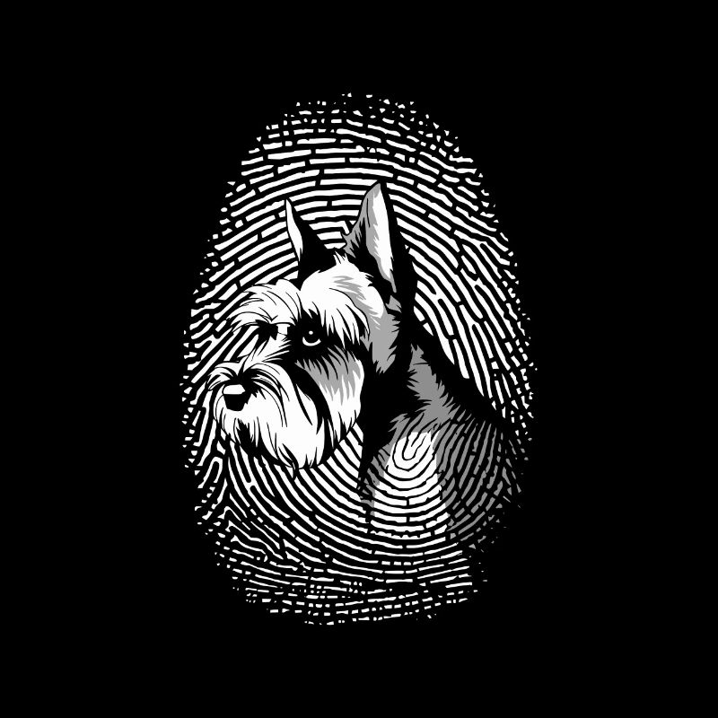 Schnauzer miniature empreinte digitale miniature créative