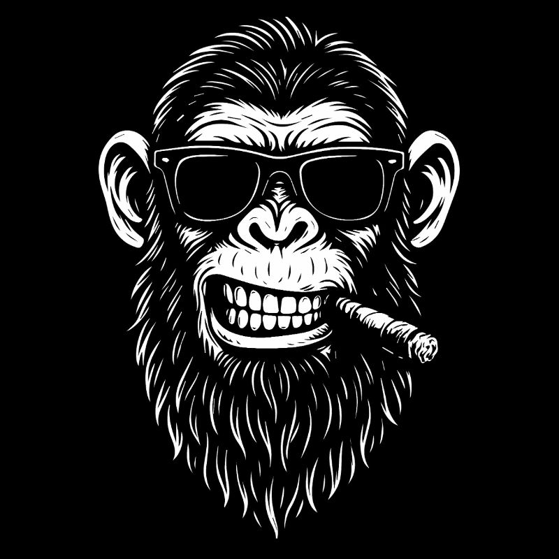 Affe mit Bart und Zigarre