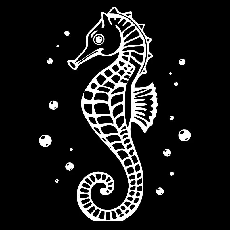 Seahorse White Gift Idea for Swimmers