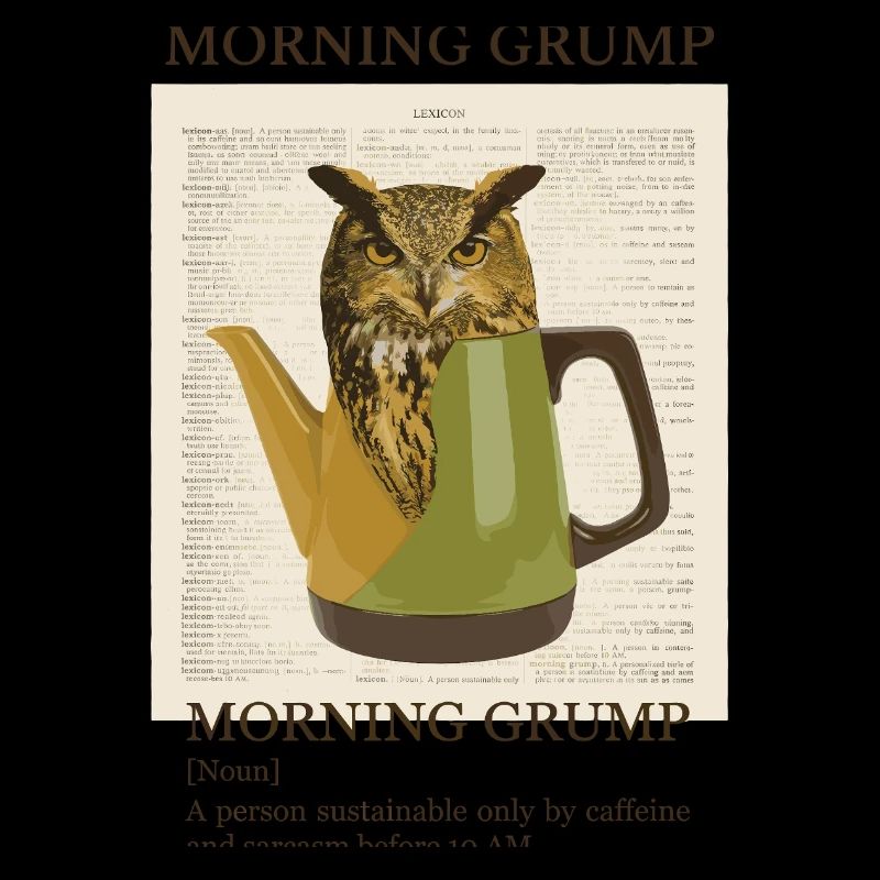Morning Grump Vintage Eule