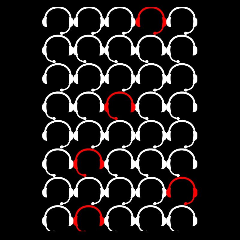 Headset pattern with red accents