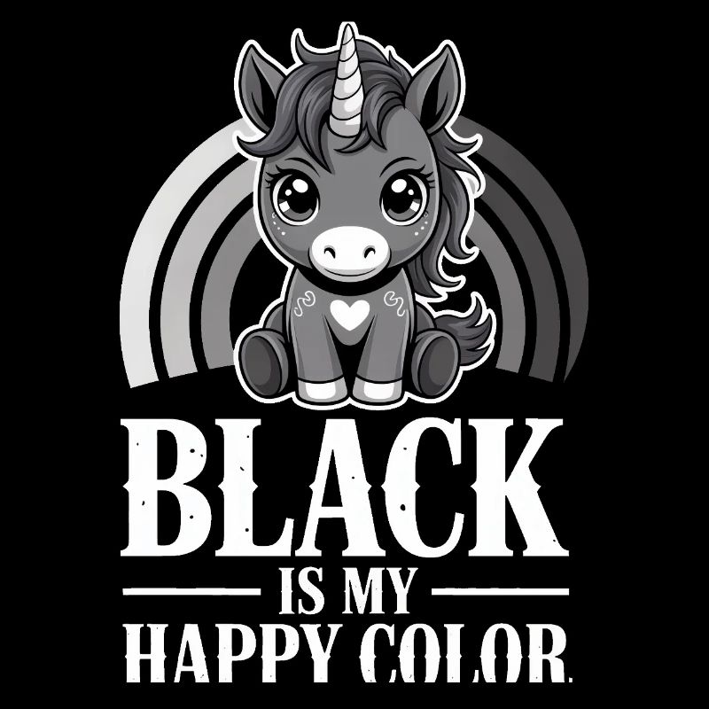 Licorne Glow : Le noir est ma couleur joyeuse