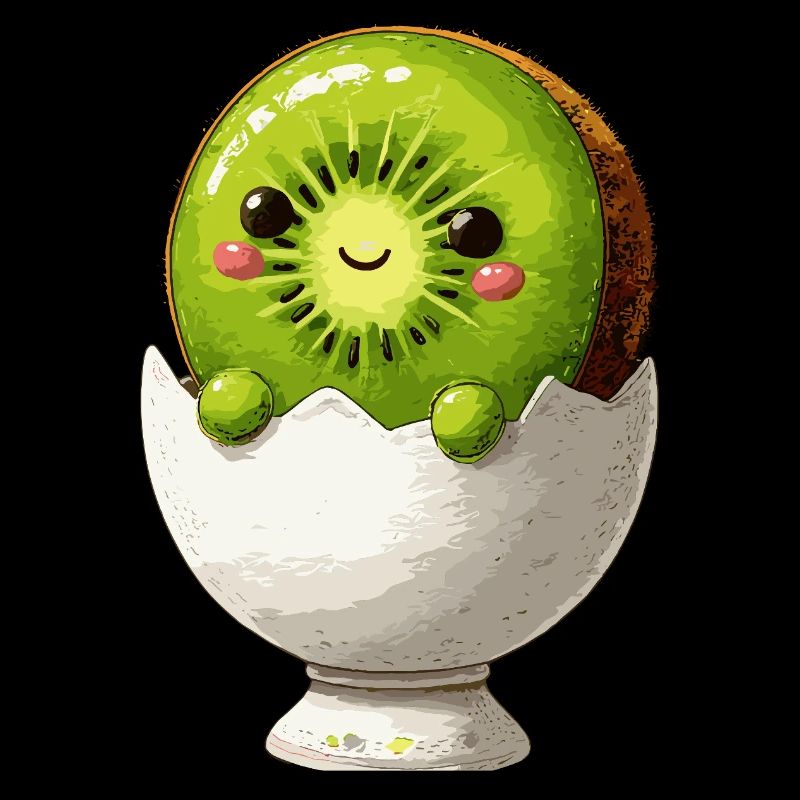 Kiwifruit in eggshell smile