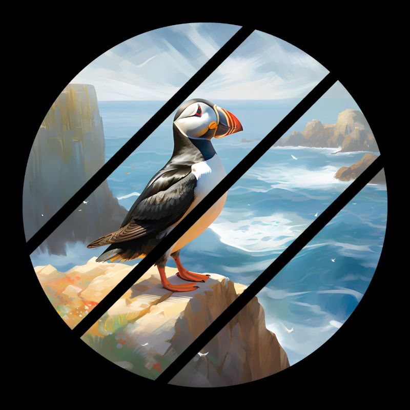 Puffin on a cliff