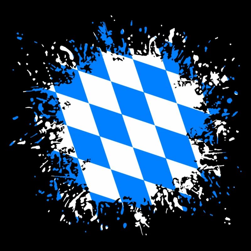 Drapeau de la Bavière Munich Klecks Fleck Tropfen Ulm