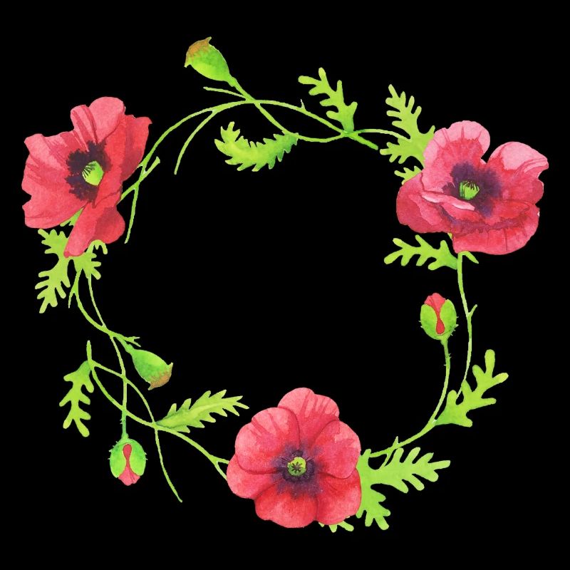Les fleurs couronne de printemps de mariage pavot