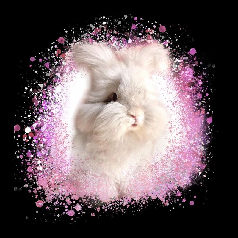lapin angora, lapin, graffiti, rose, lapin