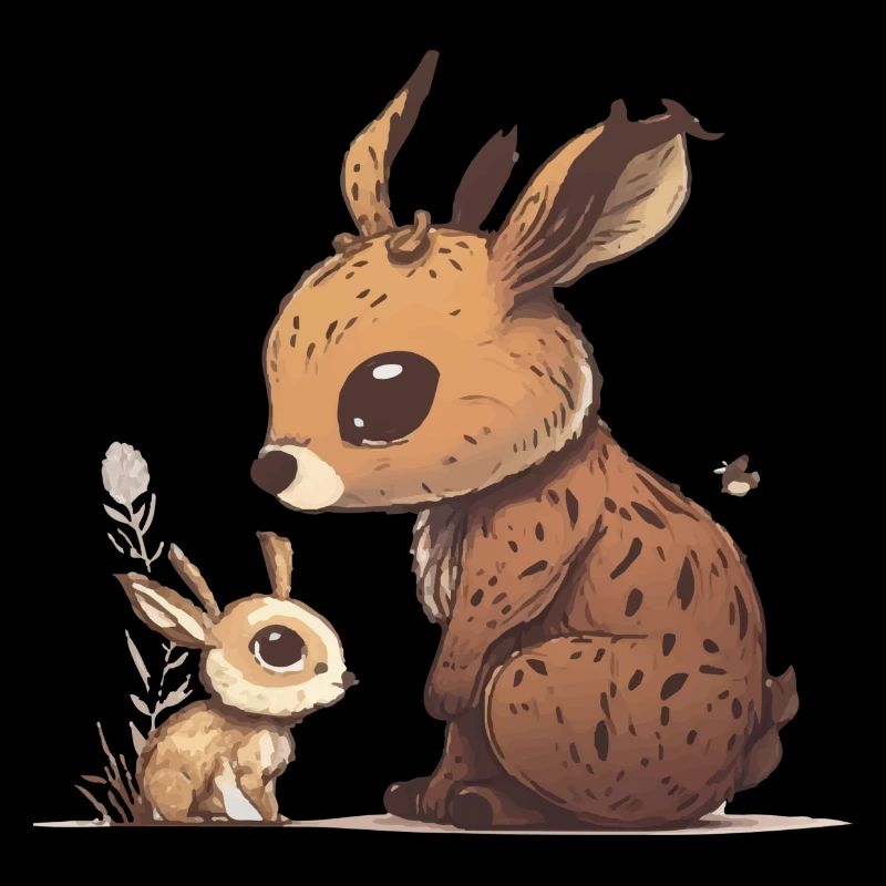 Maman et bébé lapin