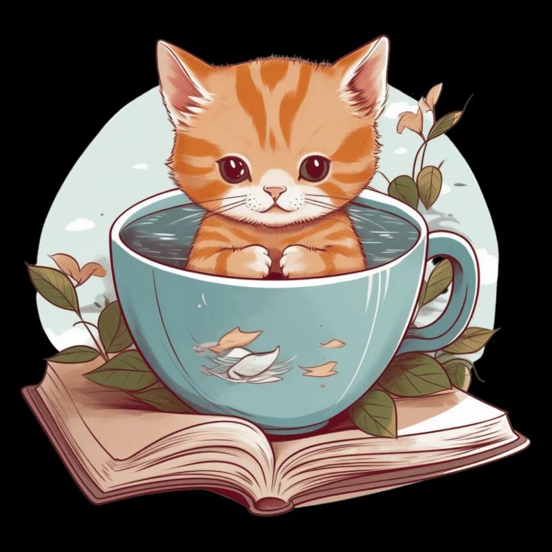 Cute cat in mug