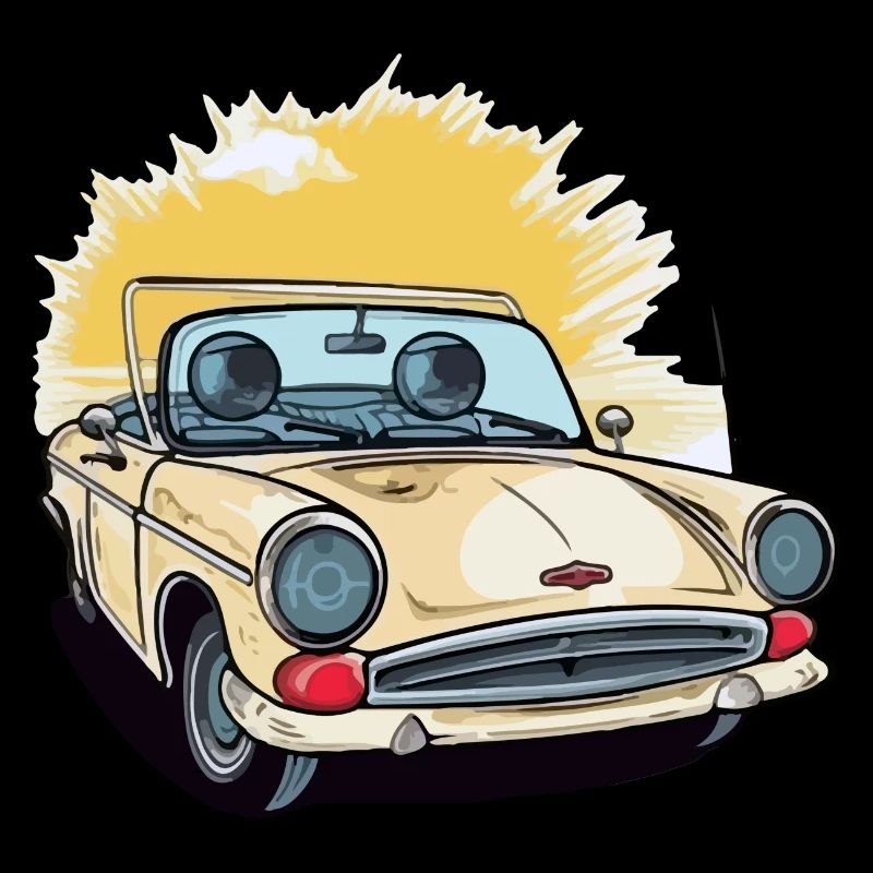 French yellow convertible