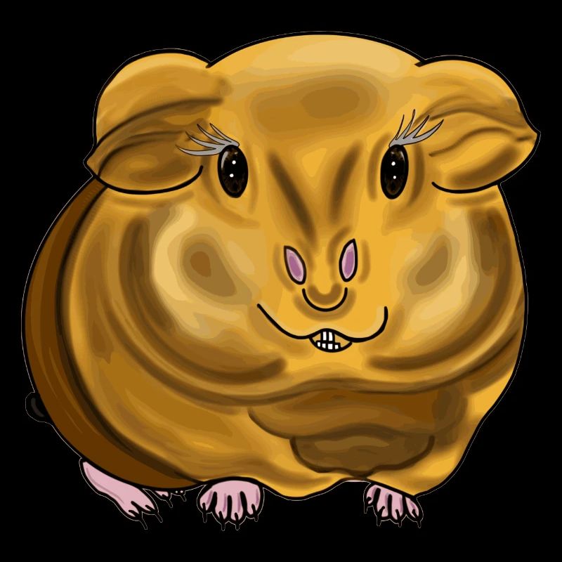 Beau cochon d’Inde aux motifs rayonnants.