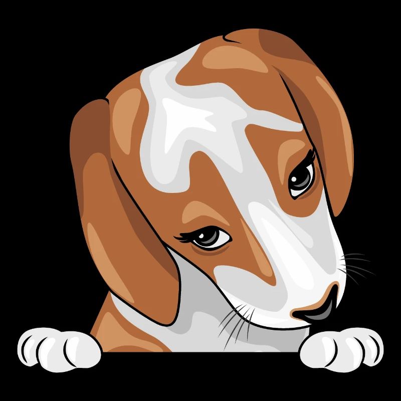 Peeking timide chiot Beagle