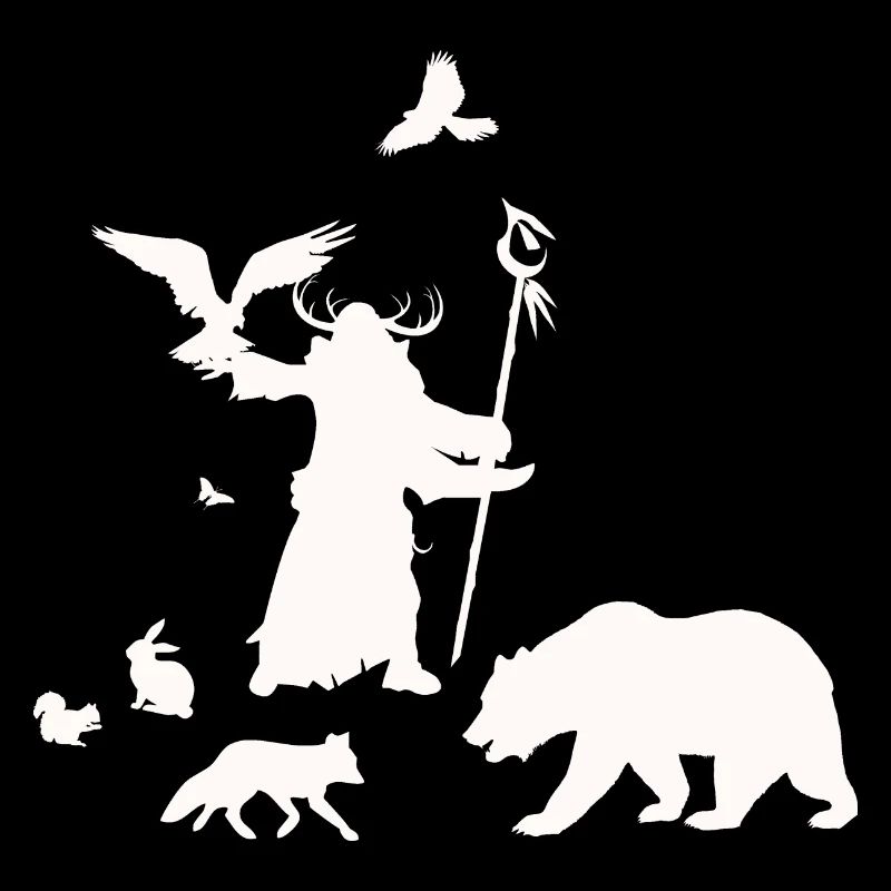 Fantasy Rollenspiel - Druide Silhouetten Design