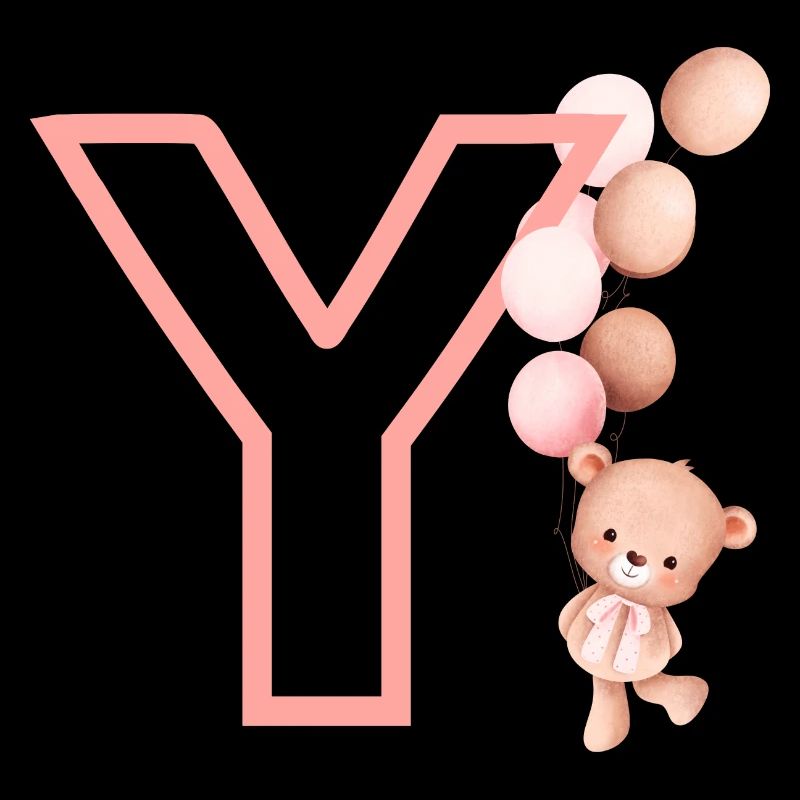 Lettre y rose ours
