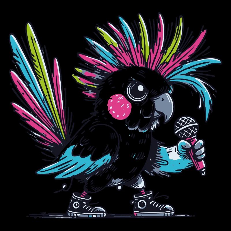 Punk cockatoo with mohawk