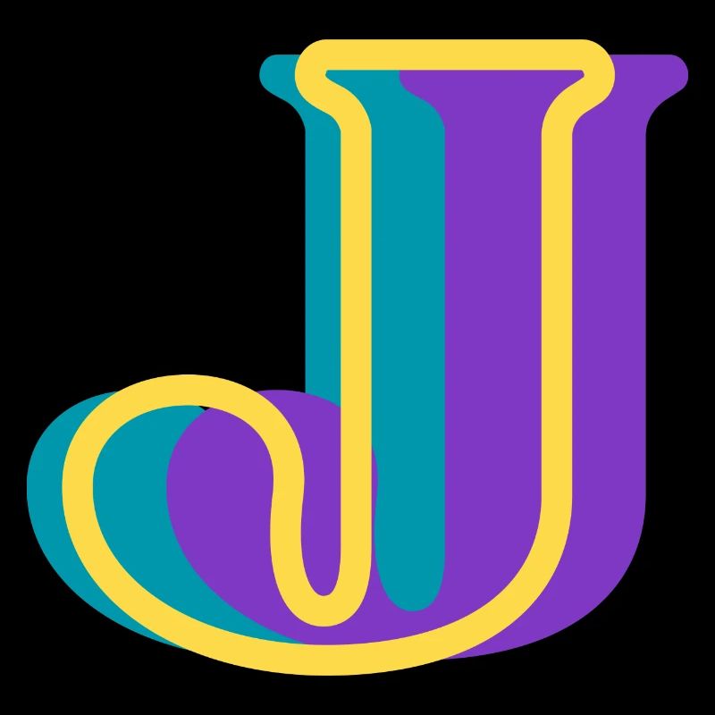 Lettre j multicolore