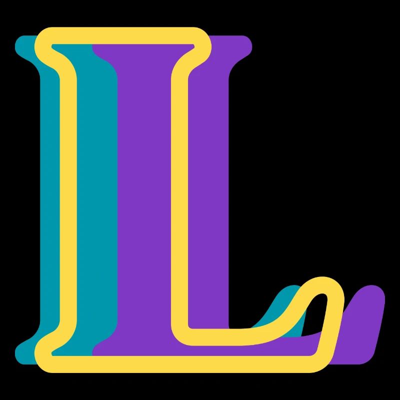 Lettre l multicolore