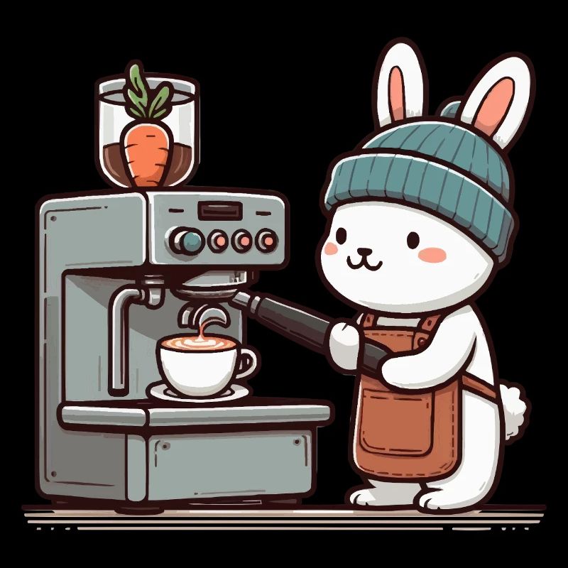 Cute barista hare preparing coffee.