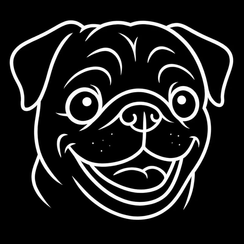 TinyPaws Black & White Edition Mops Style b