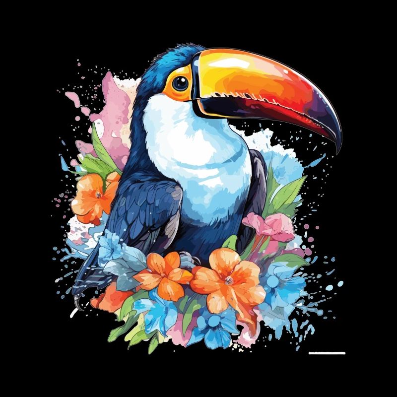 Aquarelle colorée - Joli design toucan