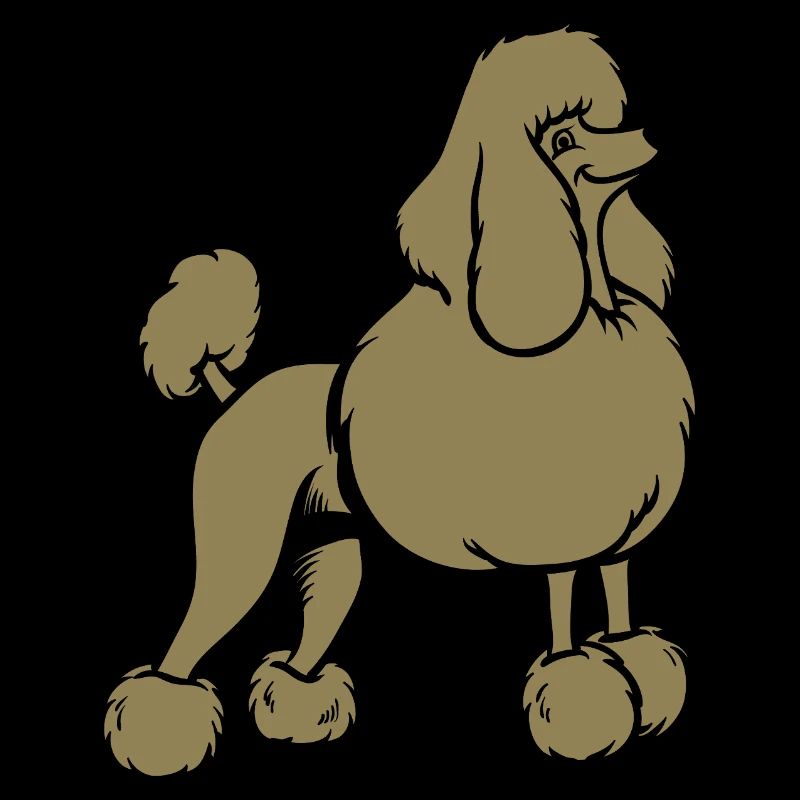 Bronze Silhouette Poodle Dog Minimalist