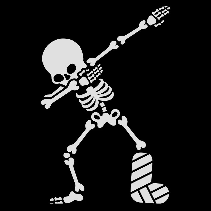 Dab dabbing skeleton plaster broken leg