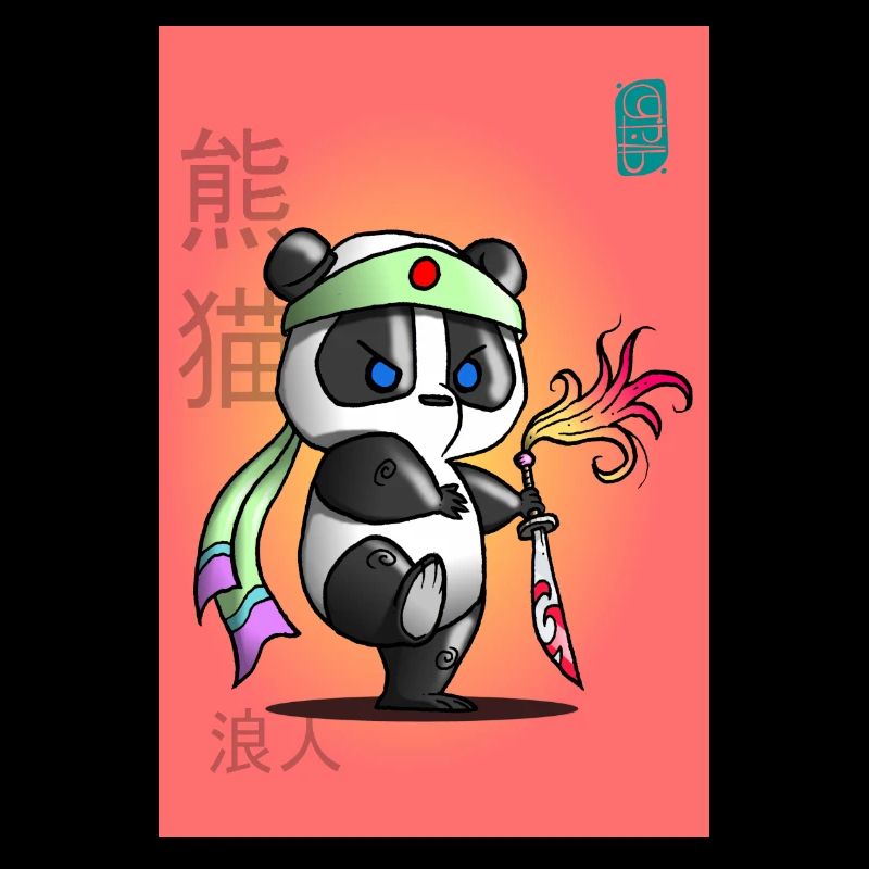 Samurai panda in battle