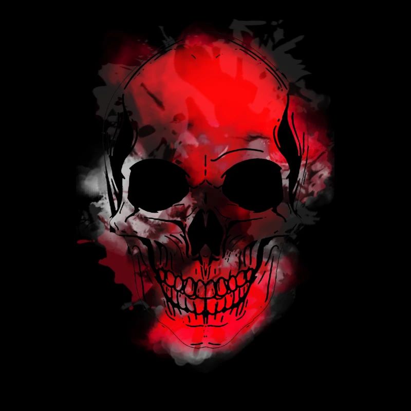 Rotes Schädel-Splash Artwork